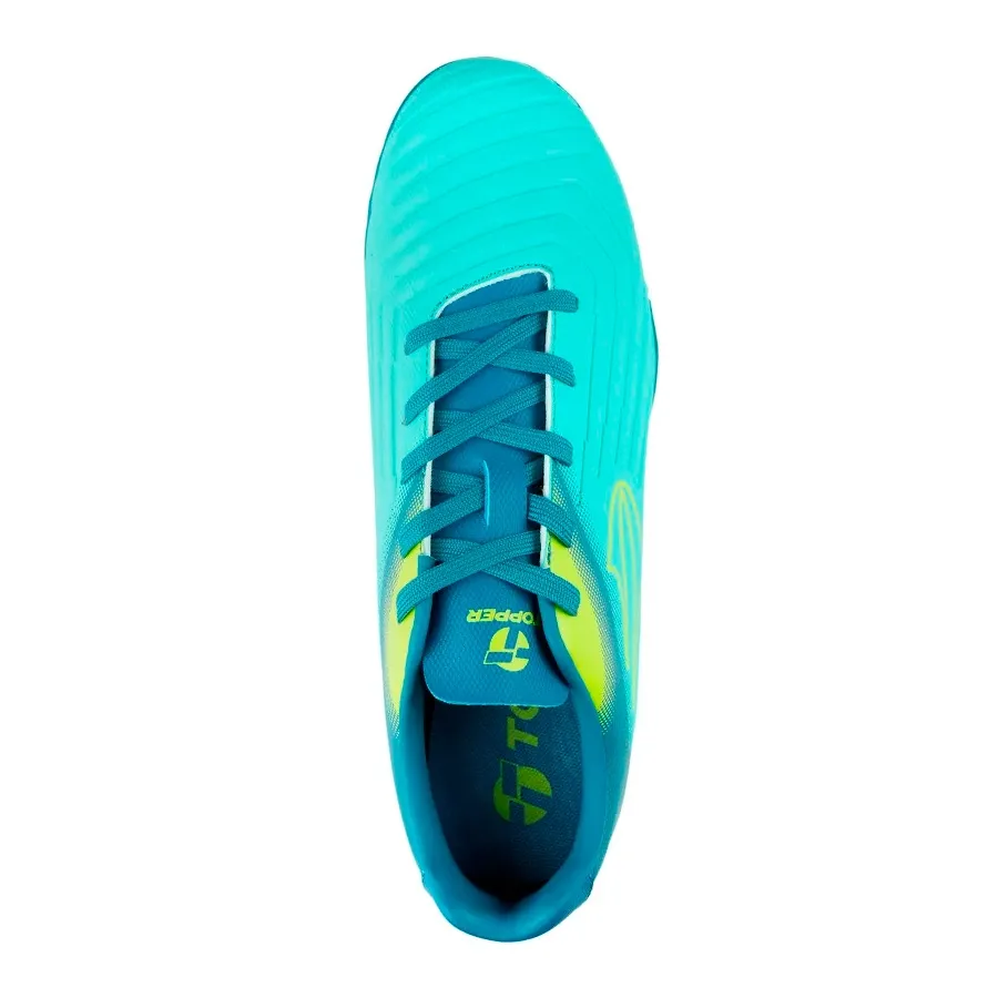 Imagen 2 de 4 de Botines Topper Kaiser 4 Tf-TURQUESA/VERDE FLUOR/AZUL