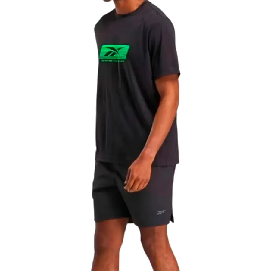 Imagen 2 de 3 de Remera Reebok No Matter The Dist Tee-NEGRO/VERDE