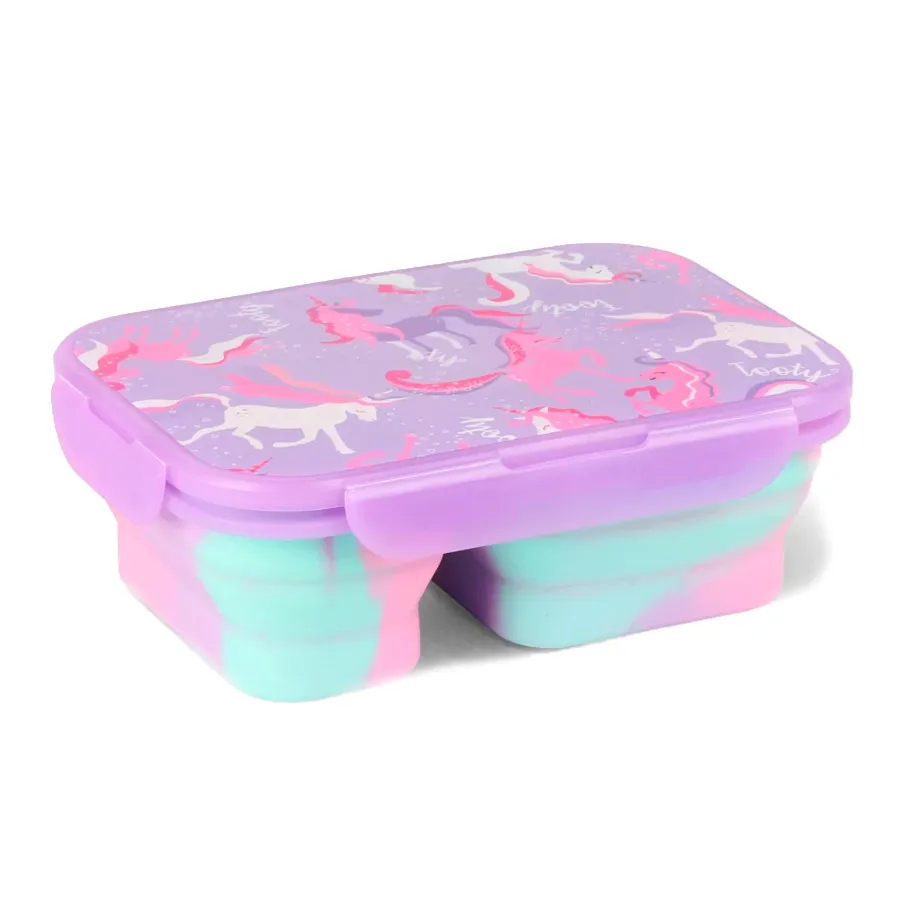 Imagen 0 de 3 de Tupper Plegable Footy Unicornio-LILA/VERDE AGUA