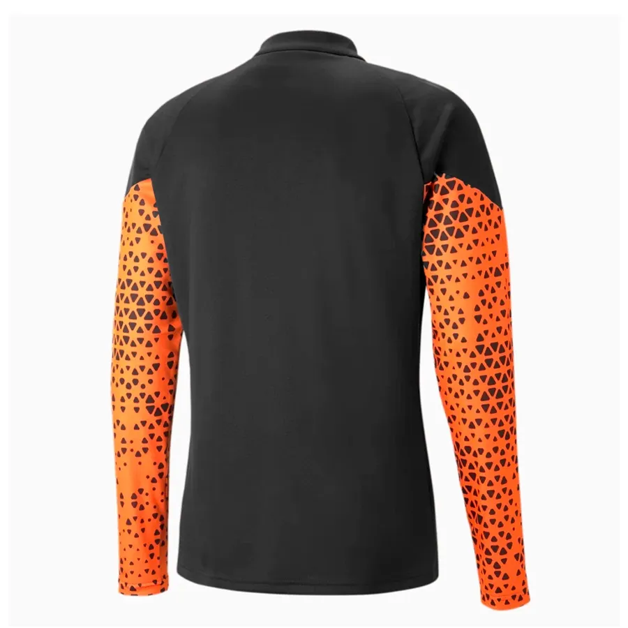 Imagen 1 de 4 de Remera Puma IndividualCup 1/4 Zip-NEGRO/NARANJA/AZUL