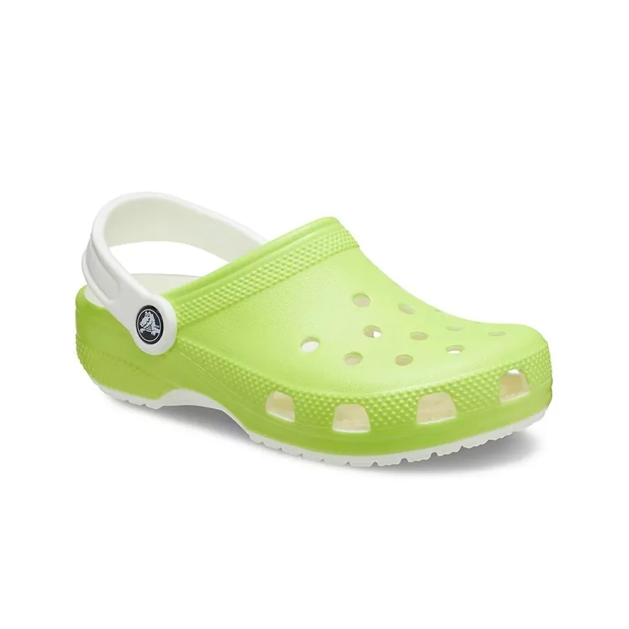 Imagen 1 de 4 de Ojotas Crocs Classic Glow In The Dark-LIMA/BLANCO