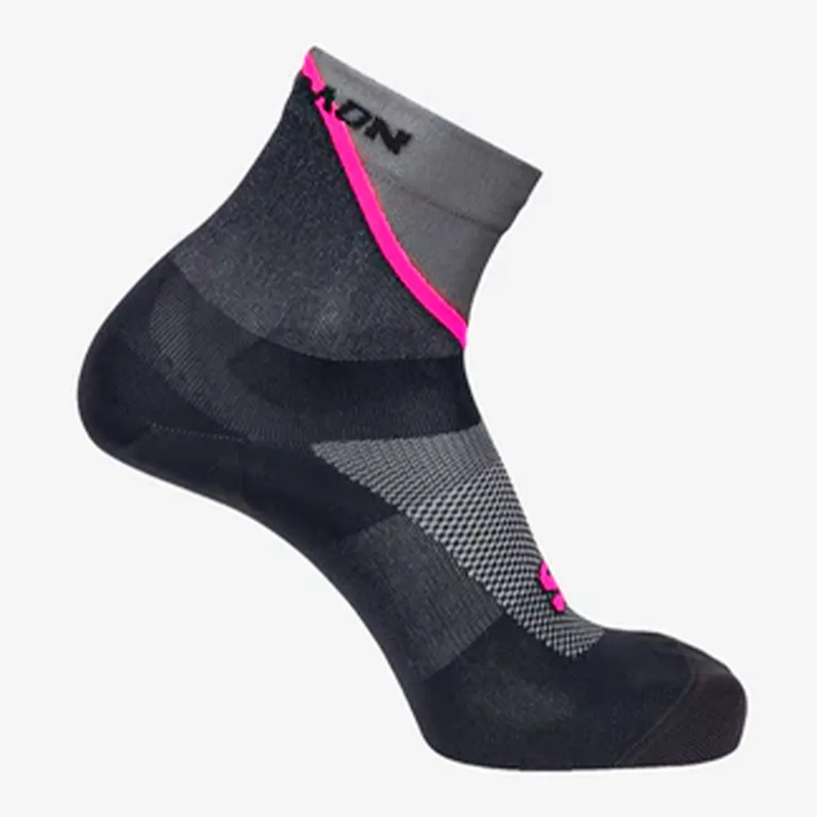 Imagen 1 de 2 de Medias Salomon PULSE W-NEGRO/GRIS/ROSA