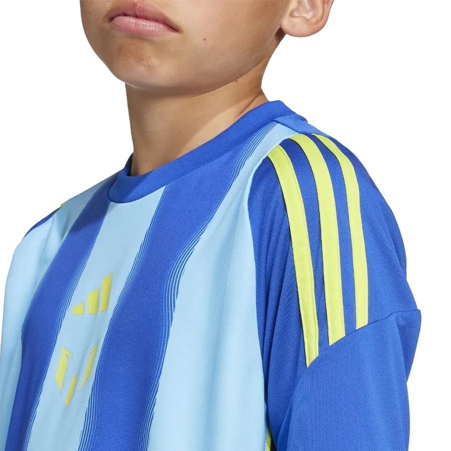 Imagen 4 de 5 de Camiseta adidas De Entrenamiento Messi Kids-AZUL/TURQUESA/AMARILLO FLUOR