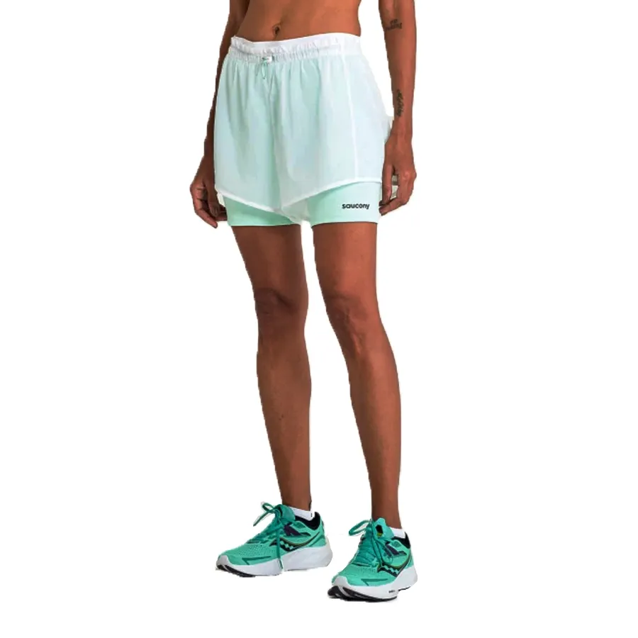 Imagen 0 de 6 de Shorts Saucony Elevate 4"-VERDE AGUA/BLANCO