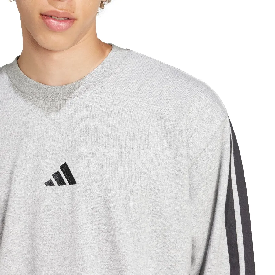 Imagen 3 de 5 de Buzo adidas Essentials 3 Stripes-GRIS/NEGRO