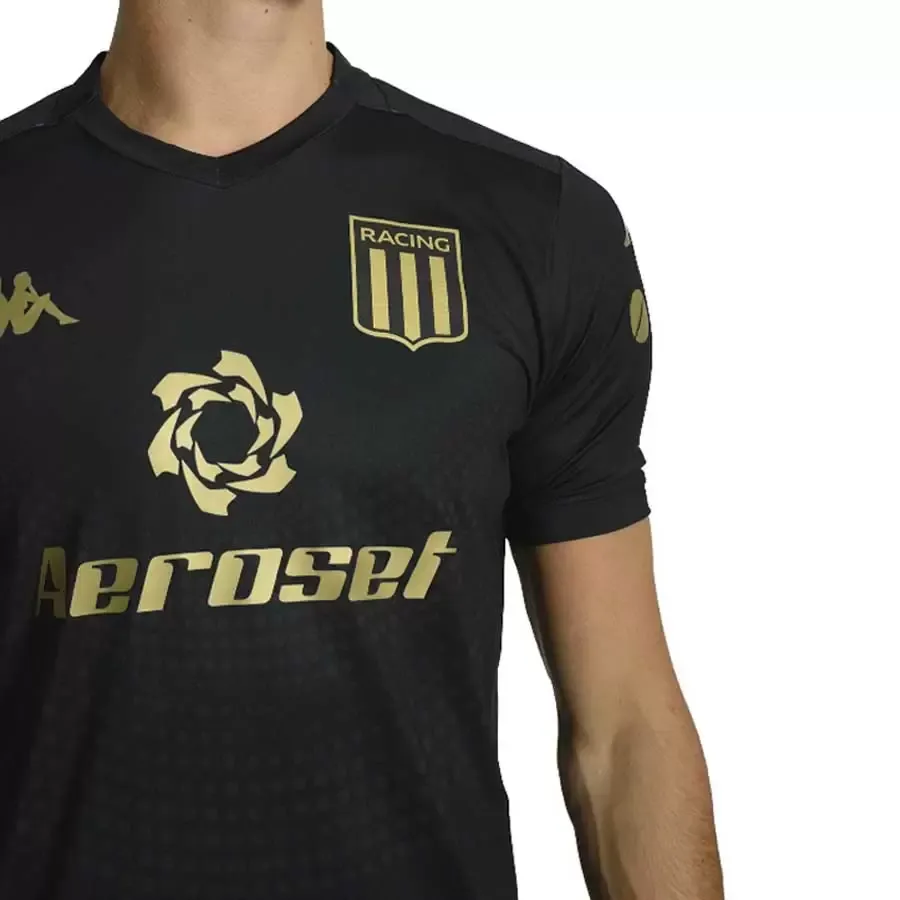 Imagen 2 de 4 de Camiseta Kappa Racing Club Away Reg-NEGRO/DORADO