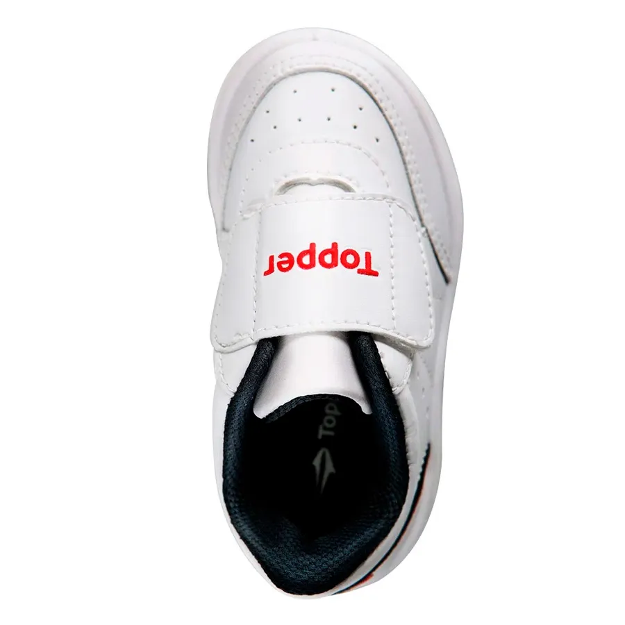 Imagen 2 de 3 de Zapatillas Topper Baby Forcer Velcro-BLANCO/AZUL/ROJO