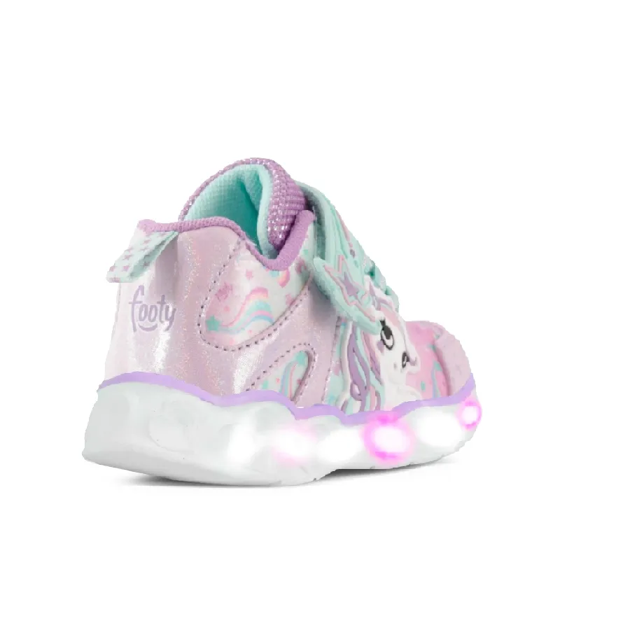 Imagen 2 de 3 de Zapatillas Footy Mini Sweet Unicorn Con Luz Led-LILA/ROSA/VERDE AGUA