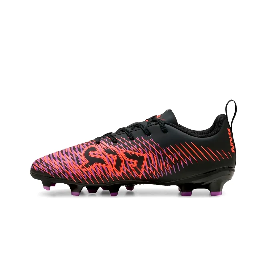 Imagen 2 de 6 de Botines Puma future 8 play Jr-NEGRO/NARANJA FLUOR/LILA