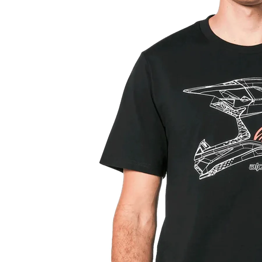 Imagen 3 de 5 de Remera Alpinestars Helmet Mx CSF-NEGRO