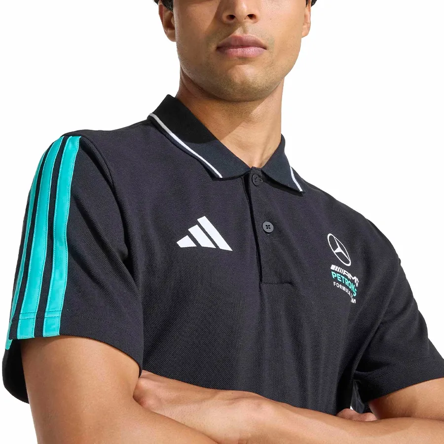 Imagen 3 de 5 de Polo adidas DNA Mercedes-AMG Petronas-NEGRO/TURQUESA