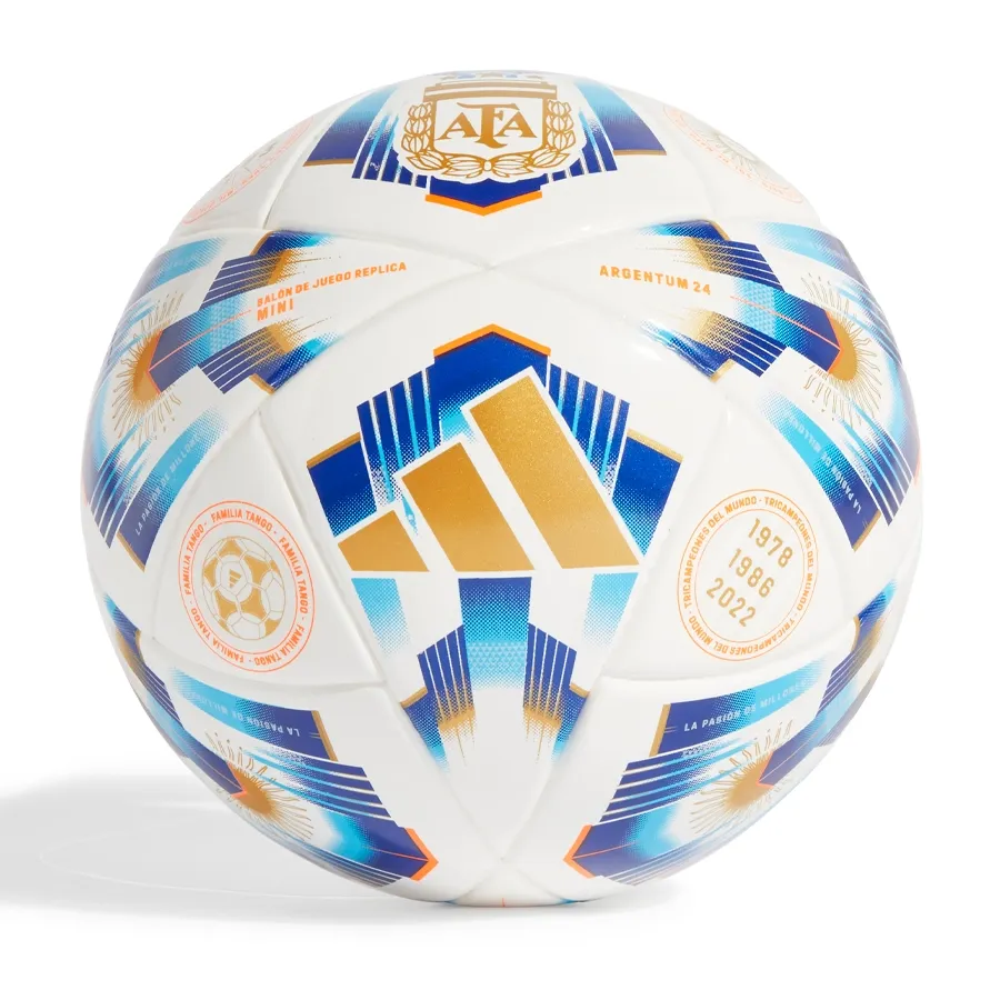 Imagen 3 de 4 de Pelota adidas Argentum 24 Mini-BLANCO/AZUL/DORADO