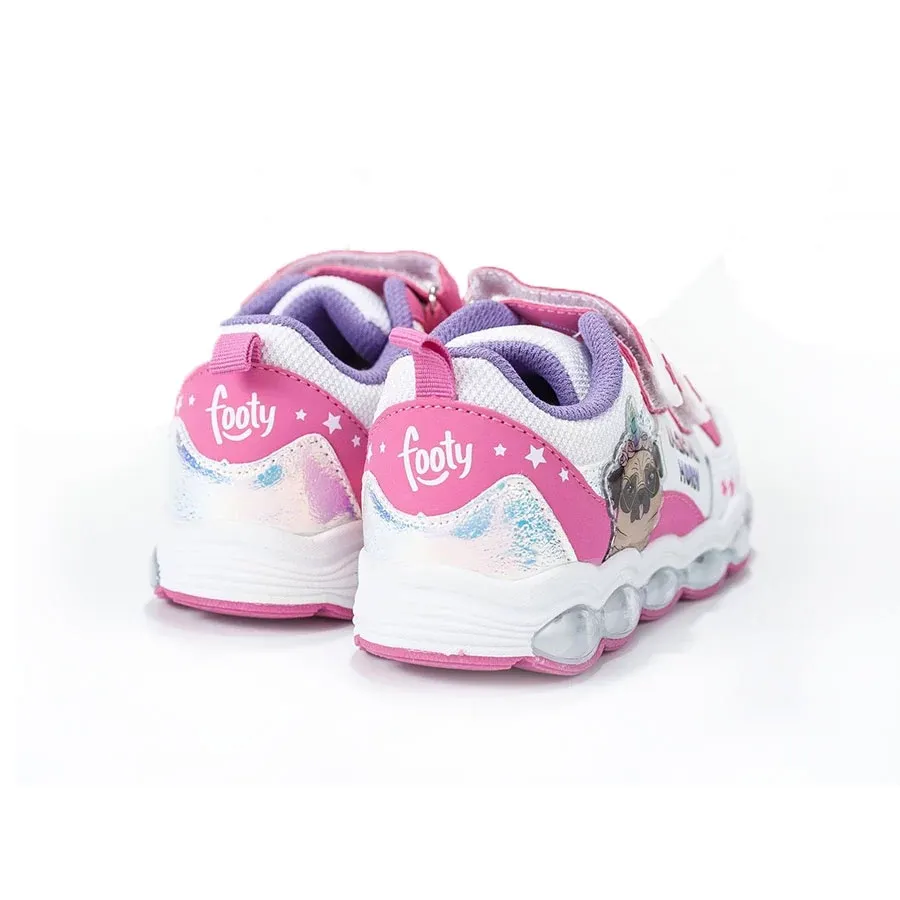 Imagen 2 de 4 de Zapatillas Footy Perro Con Luz-BLANCO/FUCSIA/LILA