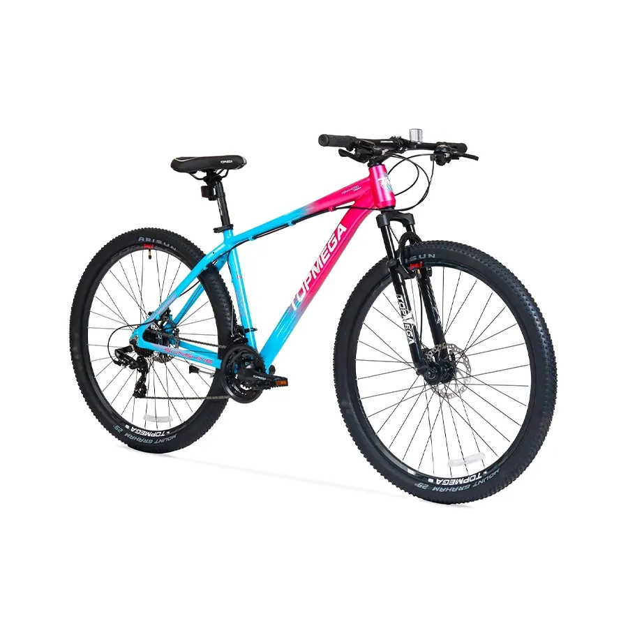 Imagen 1 de 8 de TopMega Mountain Bike Sunshine Aluminio R29 21vel-CELESTE/FUCSIA