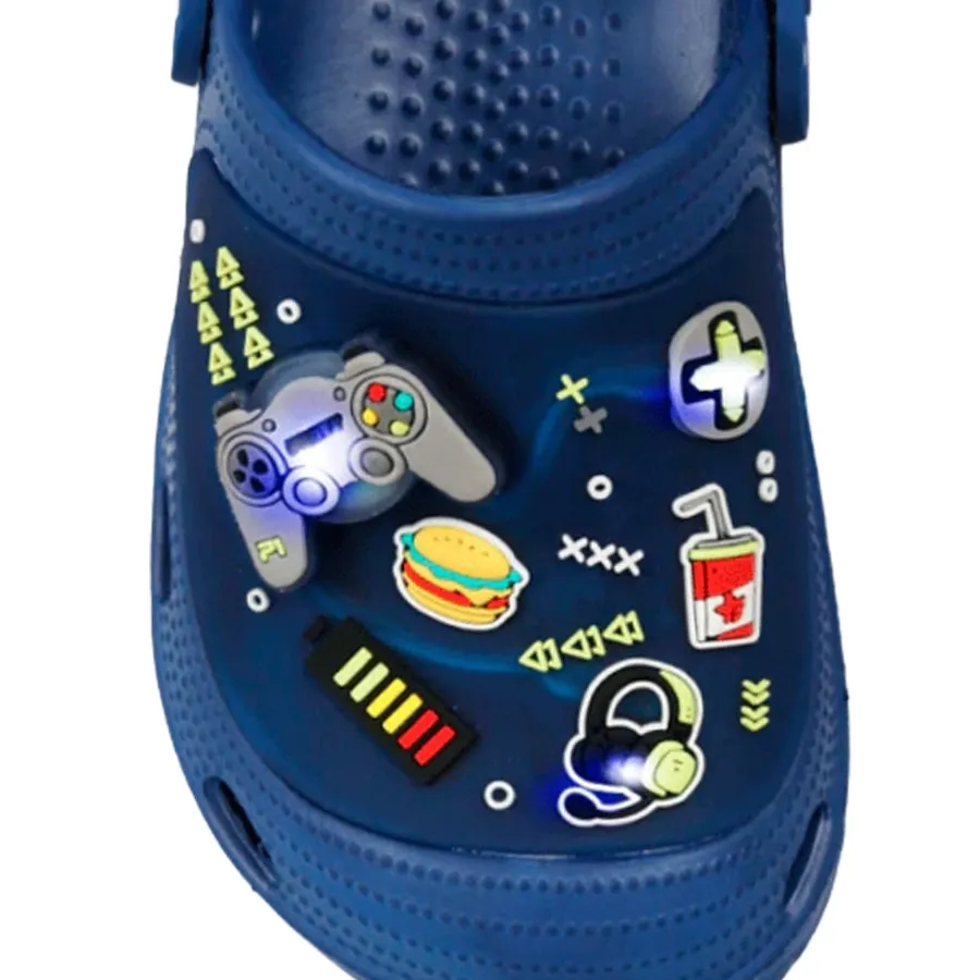 Imagen 3 de 4 de Sandalias Footy Clogs-AZUL MARINO/AMARILLO