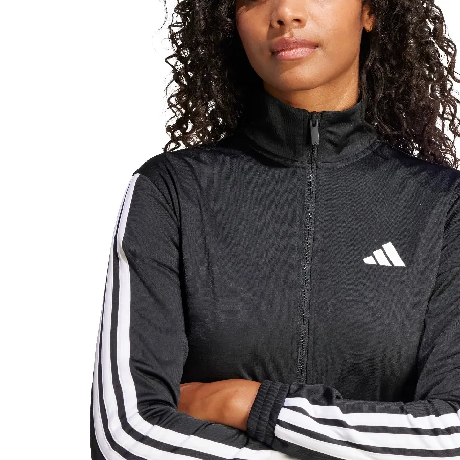 Imagen 3 de 5 de Campera adidas Deportiva 3 Tiras Tricot-NEGRO/BLANCO