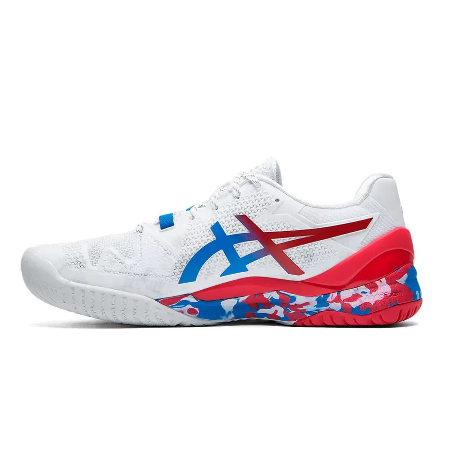 Imagen 2 de 5 de Zapatillas Asics Gel Resolution 8 L E-BLANCO/AZUL/ROJO