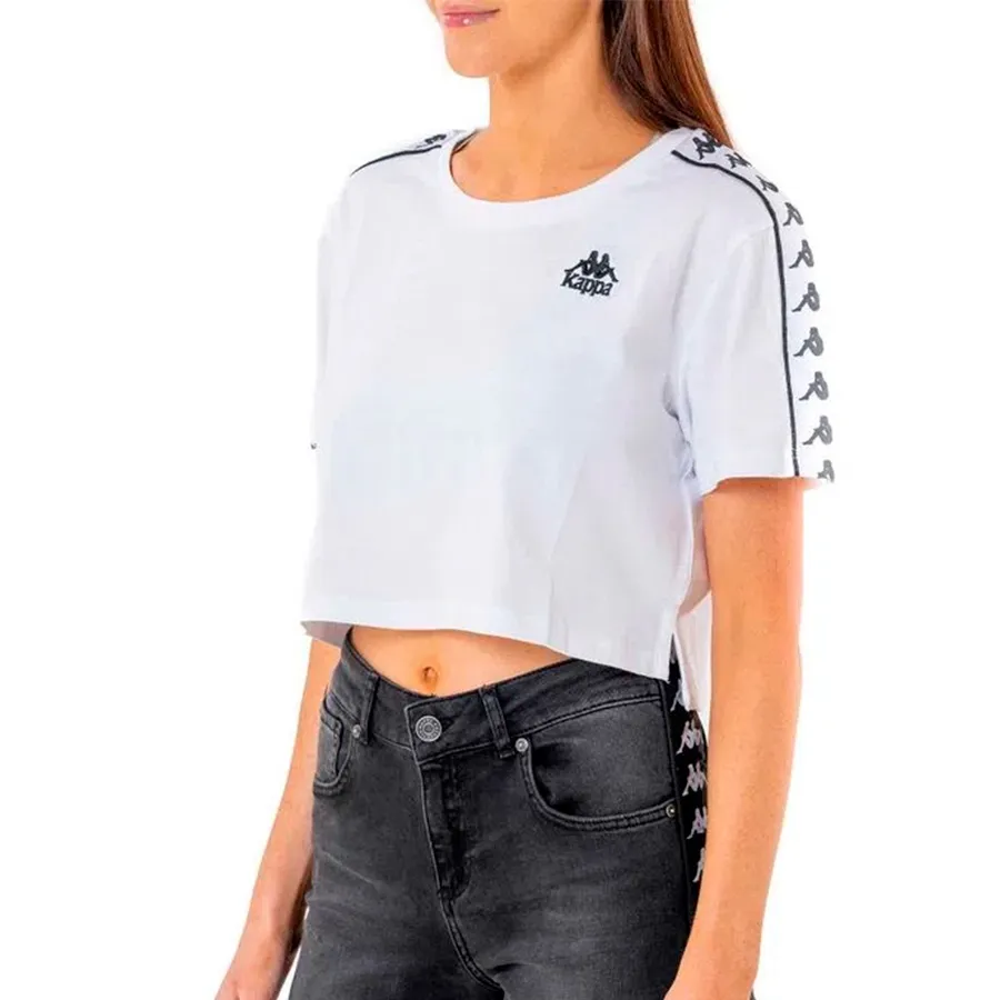 Imagen 4 de 5 de Remera Kappa 222 Banda Apua-BLANCO/NEGRO