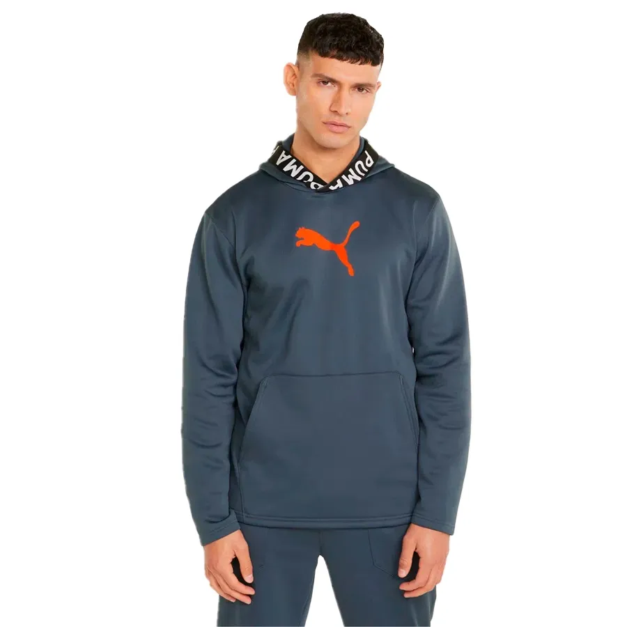 Imagen 2 de 6 de Buzo Puma Train Pwr Fleece-GRAFITO/NARANJA