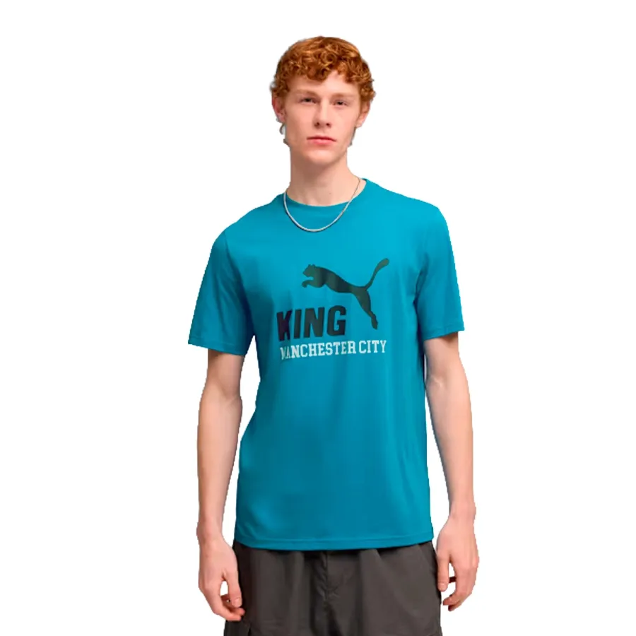 Imagen 0 de 4 de Remera Puma Manchester City King Logo-TURQUESA