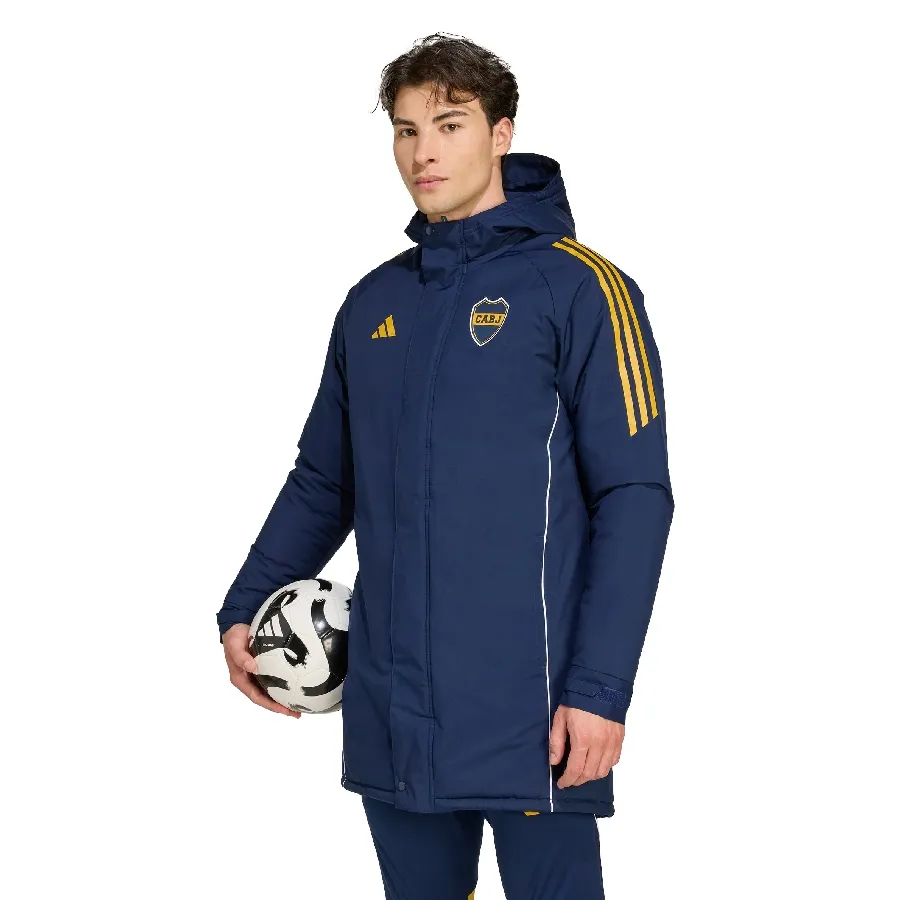 Imagen 0 de 5 de Campera adidas Parka Boca Juniors Tiro 25-MARINO/AMARILLO
