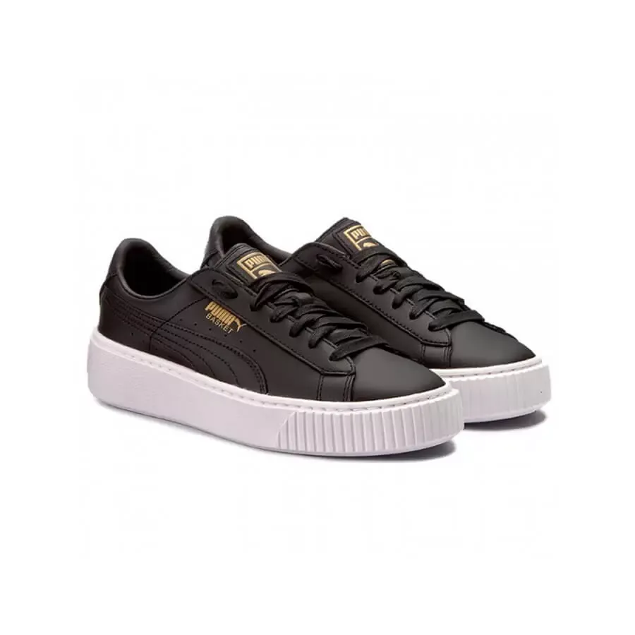 Imagen 4 de 5 de Zapatillas Puma Basket Platform Core-NEGRO/BLANCO