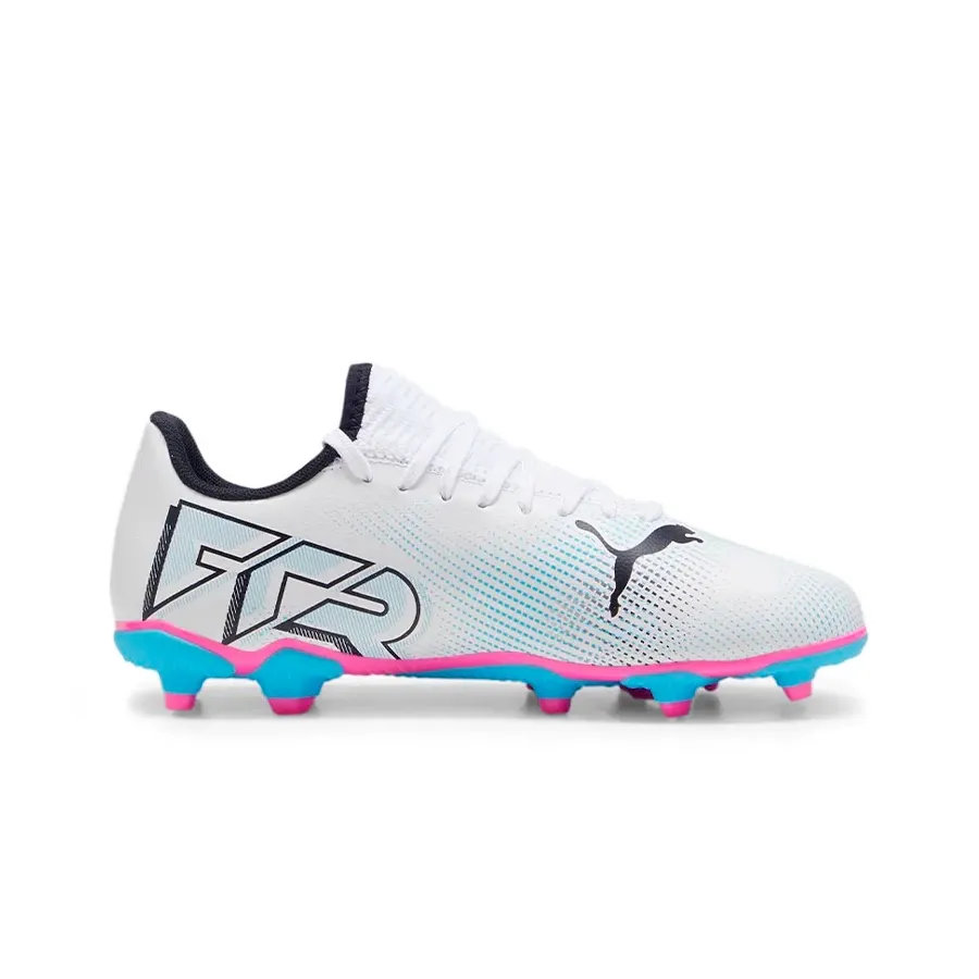 Imagen 0 de 5 de Botines Puma Future 7 Play Fg Ag Jr-BLANCO/NEGRO/CELESTE
