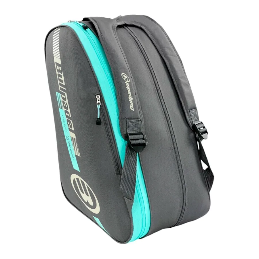 Imagen 4 de 5 de Bolso paletero tour-GRIS/TURQUESA