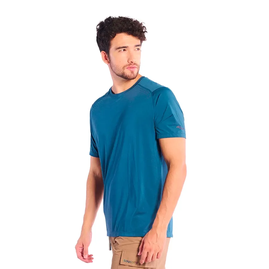 Imagen 1 de 5 de Remera Saucony Hurricane Short Sleeve-AZUL