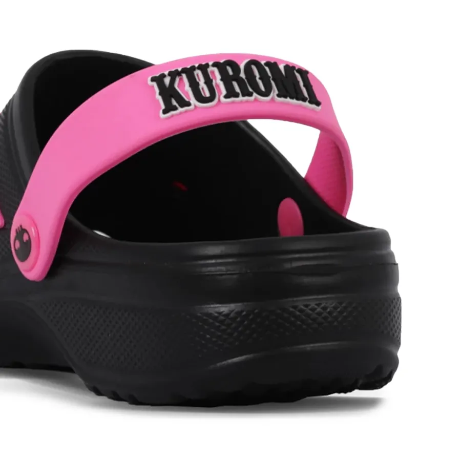Imagen 2 de 4 de Sandalias Footy Clogs Kuromi Heart-NEGRO/FUCSIA