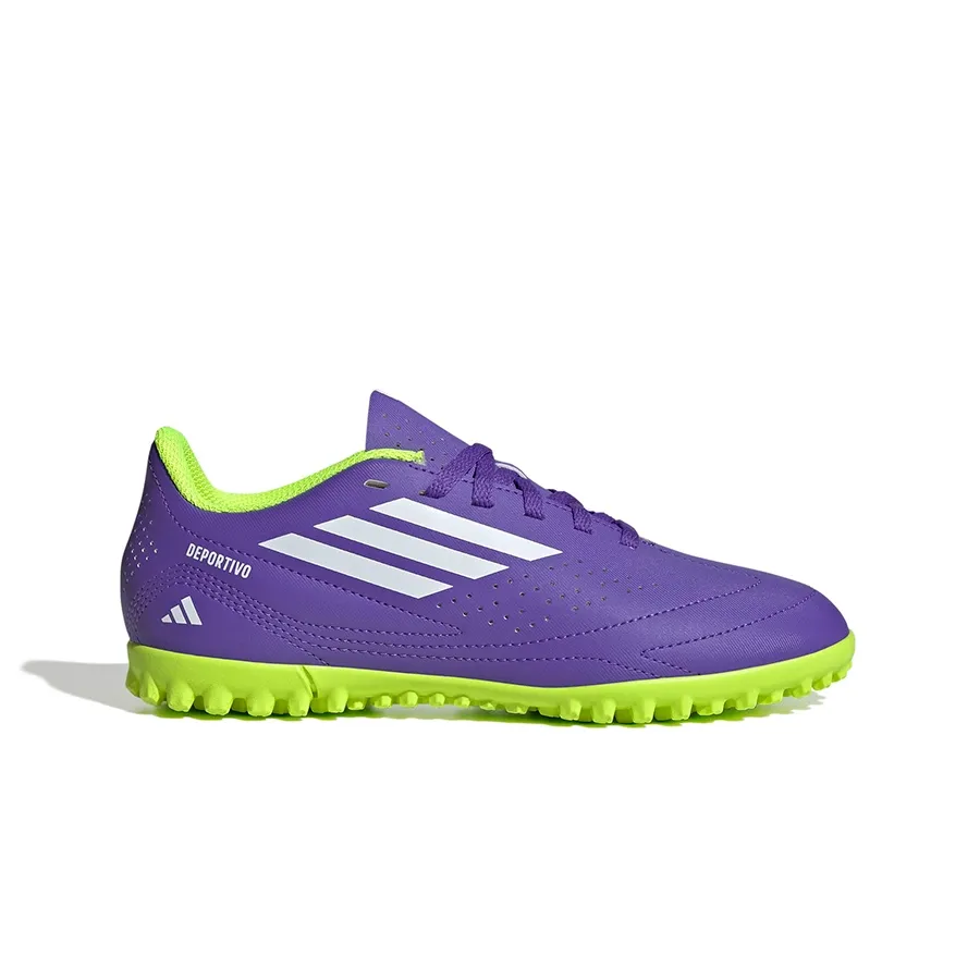 Imagen 0 de 6 de Botines adidas Deportivo III Tf J-MORADO/AMARILLO FLUOR