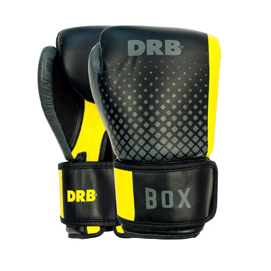 Imagen 2 de 3 de Guantes DRB Box Clásico-NEGRO/AMARILLO