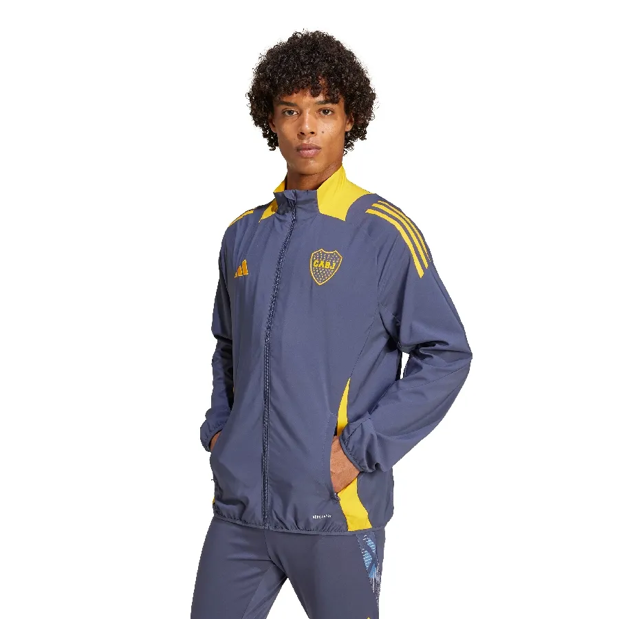 Imagen 0 de 5 de Campera adidas de Presentación Boca Juniors 24/25-AZUL MARINO/AMARILLO