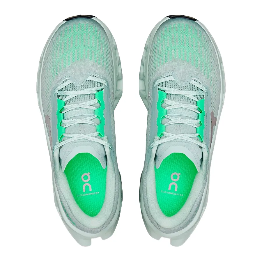 Imagen 2 de 5 de Zapatillas On Cloudmonster 3-GRIS/VERDE FLUOR