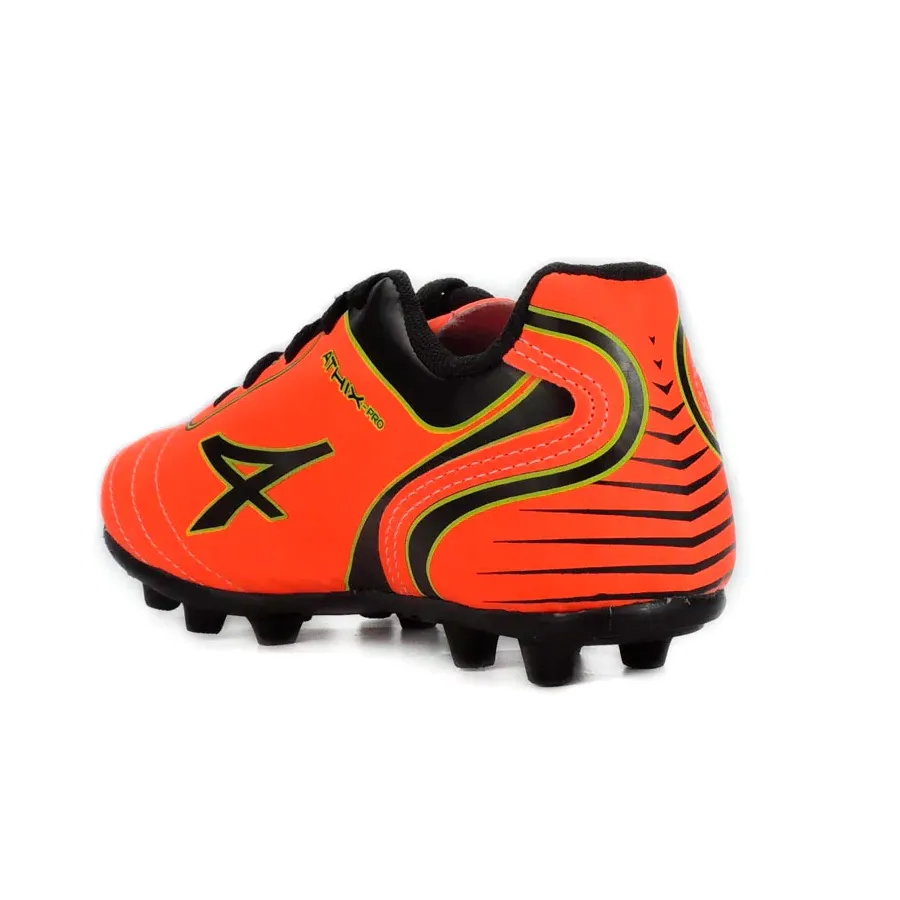 Imagen 2 de 4 de Botines Athix Powerful Kids Tf-NARANJA/VERDE FLUOR/NEGRO