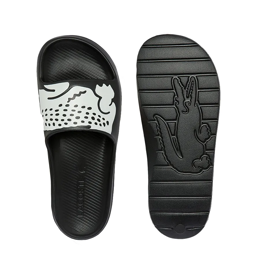 Imagen 3 de 6 de Ojotas Lacoste Croco Bloom Slide-NEGRO/BLANCO