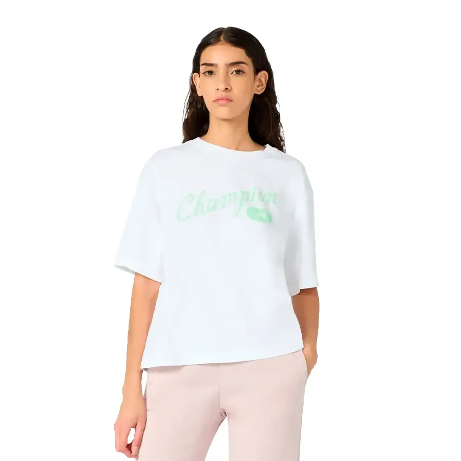 Imagen 0 de 3 de Remera Champion Loose Fit-BLANCO/VERDE AGUA