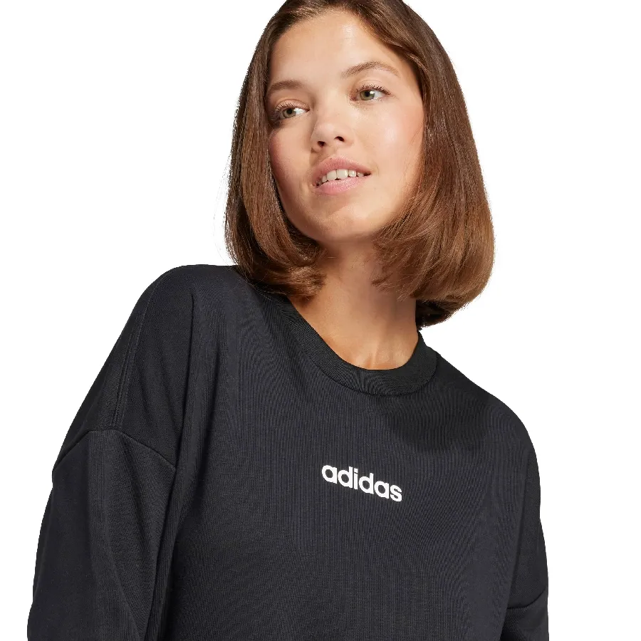 Imagen 3 de 5 de Buzo adidas Essentials Linear French Terry-NEGRO/BLANCO