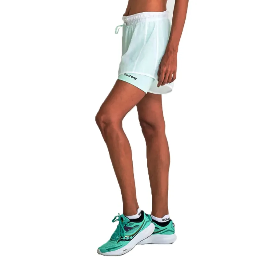 Imagen 1 de 6 de Shorts Saucony Elevate 4"-VERDE AGUA/BLANCO