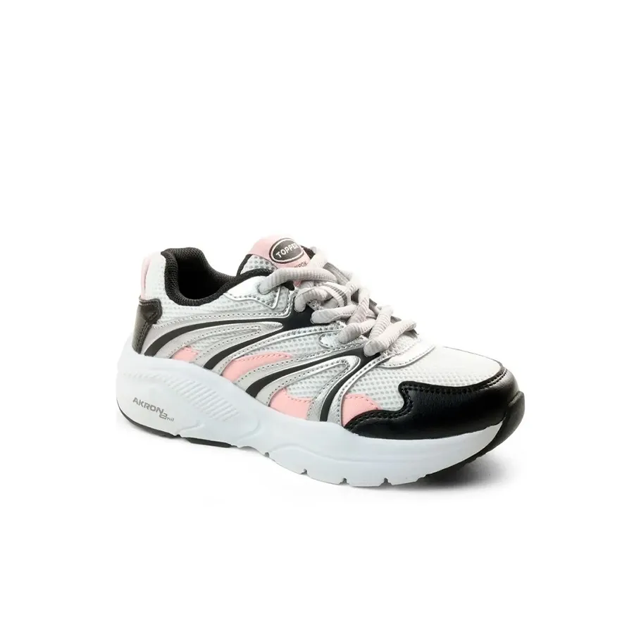 Imagen 1 de 5 de Zapatillas Topper Akron 2Mil-BLANCO/ROSA VIEJO/NEGRO
