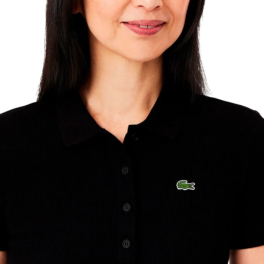 Imagen 3 de 5 de Remera Lacoste Polo Chemise Col Bord-NEGRO