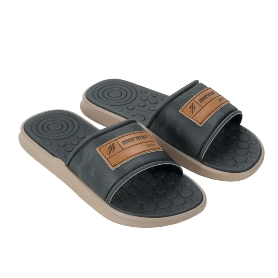 Imagen 2 de 3 de Ojotas Mormaii Quiver Pro Slide-BEIGE/VERDE/NEGRO