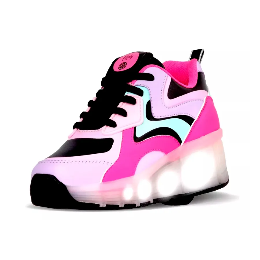 Imagen 2 de 3 de Zapatillas Footy Roller Arcoiris-FUCSIA/NEGRO/LILA