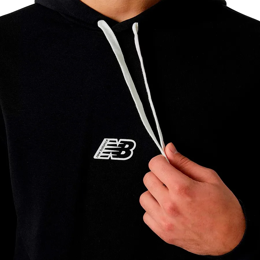 Imagen 3 de 4 de Buzo New Balance Essentials Fleece-NEGRO/BLANCO