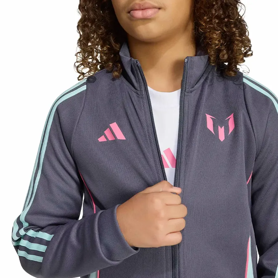 Imagen 3 de 4 de Campera adidas Messi Kids-GRIS/ROSA