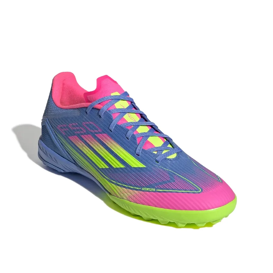Imagen 1 de 7 de Botines adidas F50 League Tf-AZUL/AMARILLO FLUOR/ROSA FLUOR
