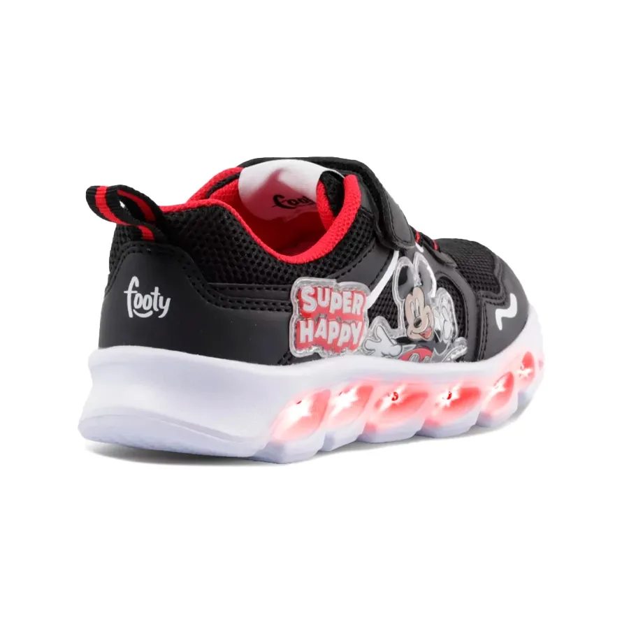 Imagen 2 de 3 de Zapatillas Footy Mickey Happy Con Luz-NEGRO/ROJO