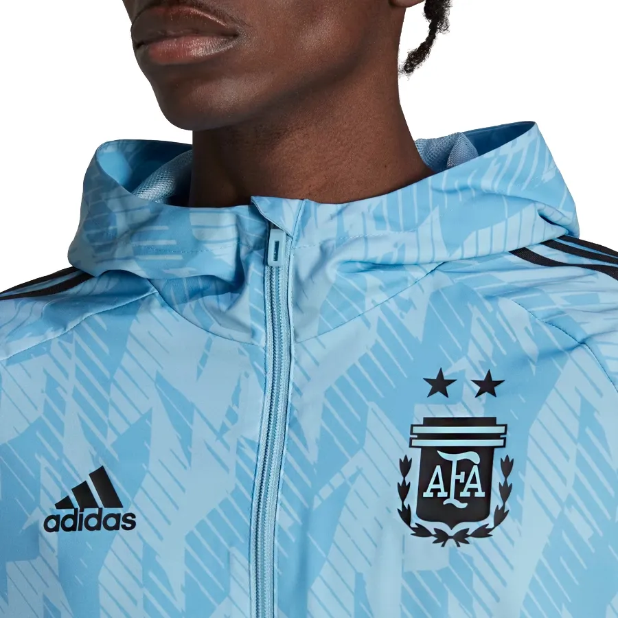 Imagen 4 de 6 de Campera adidas Rompevientos Argentina-CELESTE/NEGRO