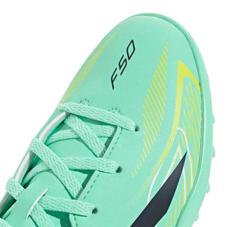 Imagen 5 de 7 de Botines Multitapón adidas F50 Hyperfast Club Tf-TURQUESA-NEGRO-AMARILLO-FLUOR