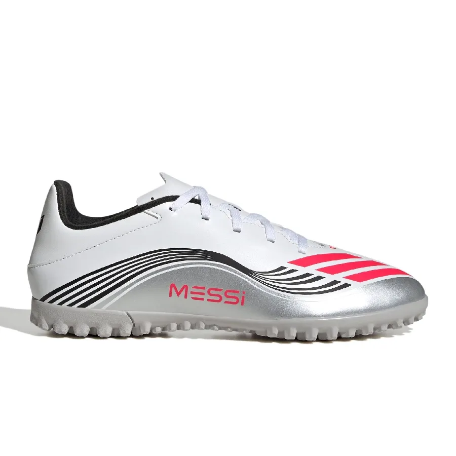 Imagen 0 de 6 de Botines adidas F50 Messi Club Pasto Sintético-BLANCO/PLATA/ROJO